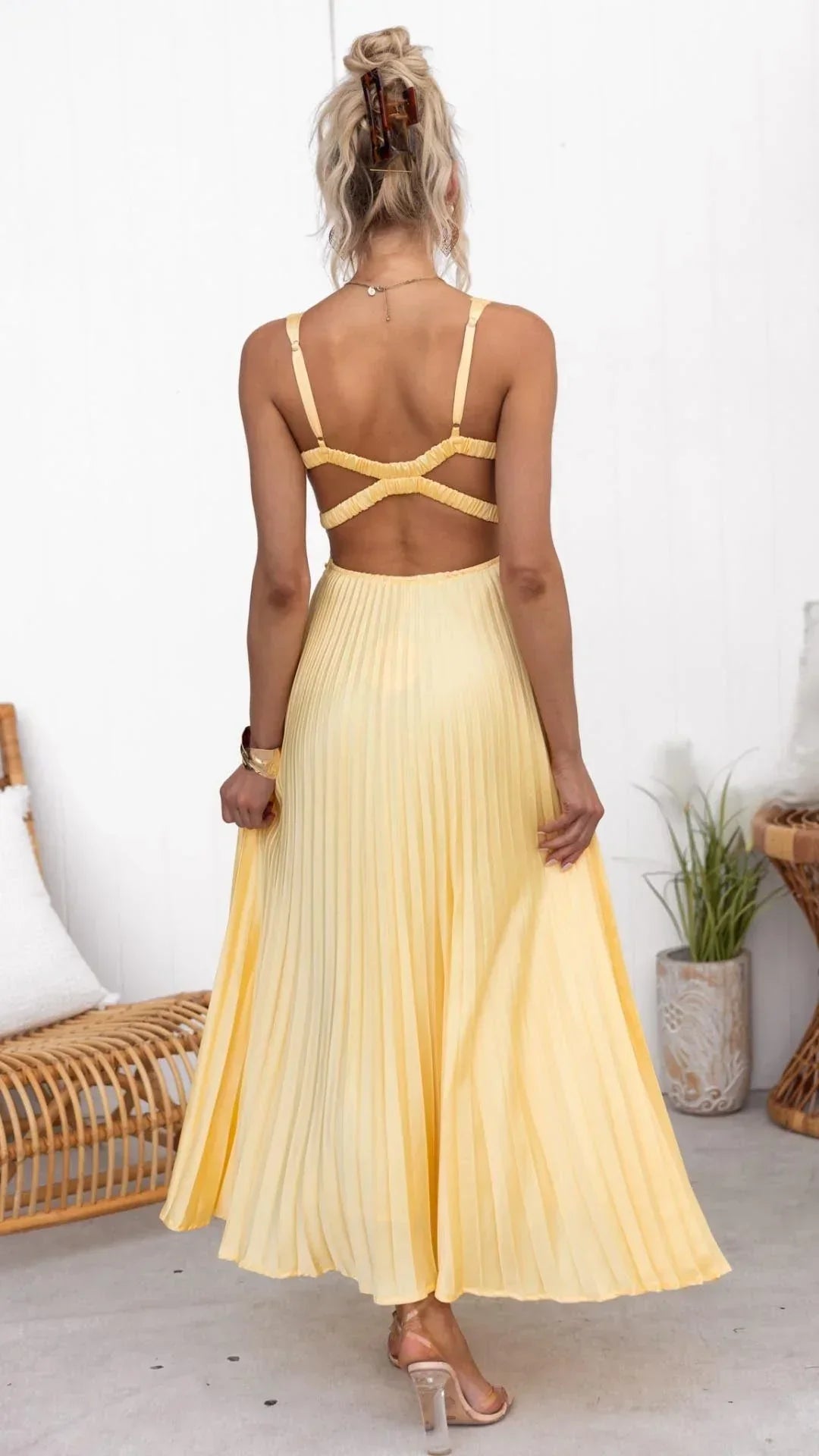 Chloe | Women's Timeless Maxi Wedding Guest Dress with V-Neck