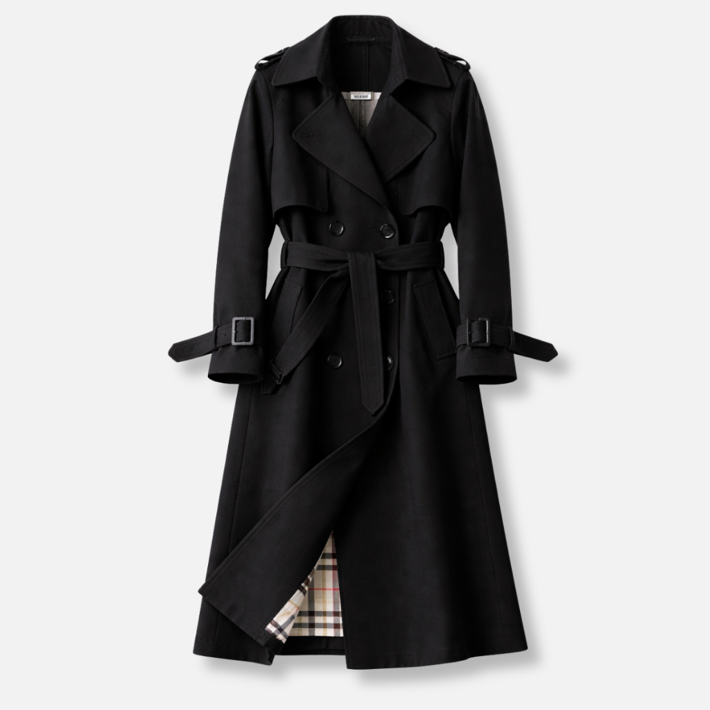 Women's Belted Trench Coat – Tailored Long Fit Cotton Blend – view 8