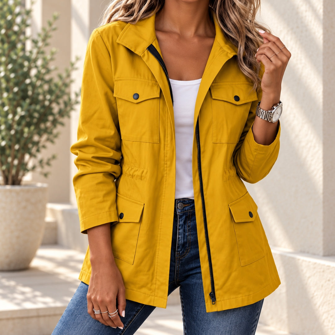 Women's Utility Jacket – Full Zip with Flap Pockets, Classic Collar in 6 Colors – view 6