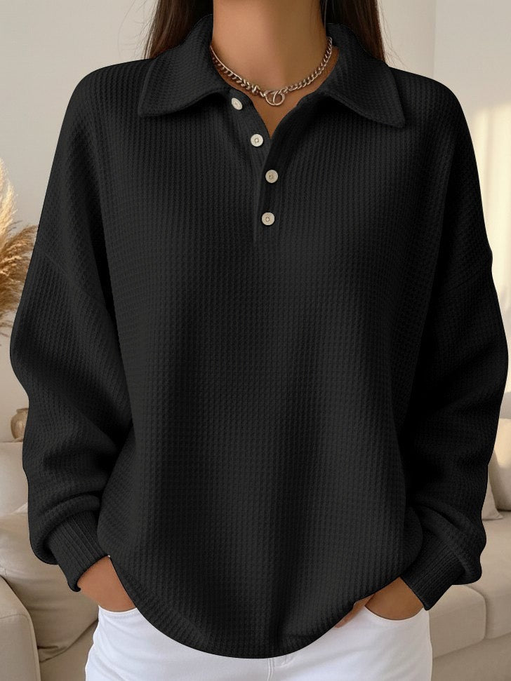 Livia - Textured Polo Sweater