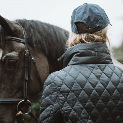 Women's Quilted Navy Leather Coat – Classic Winter Outerwear – view 4