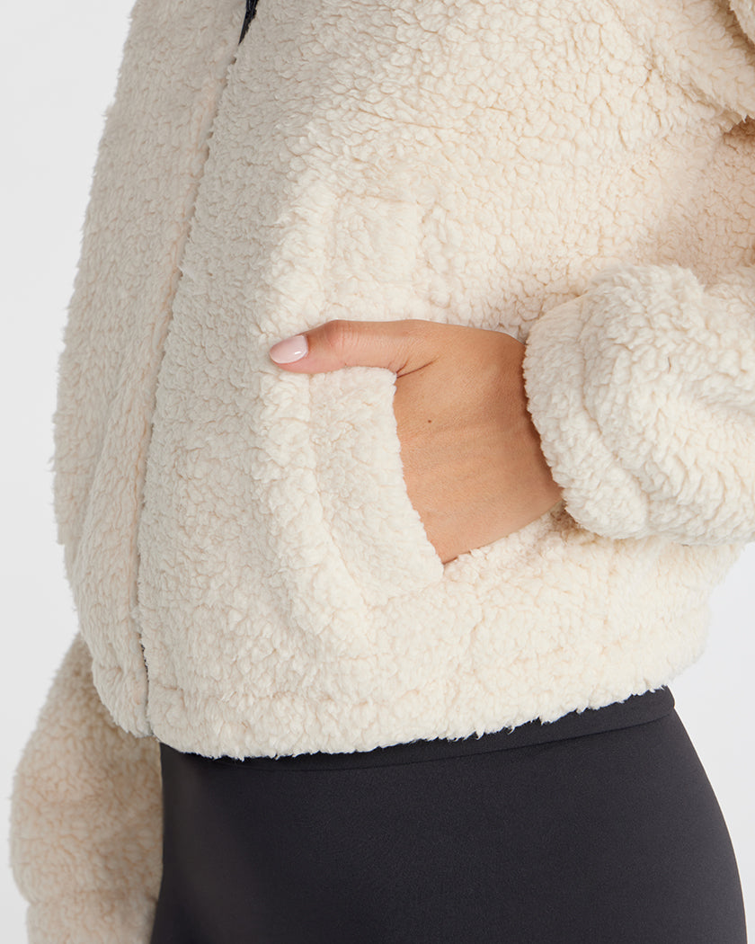 Women's Hi-Pile Fleece Jacket – Plush Teddy Style with Tall Collar – view 14
