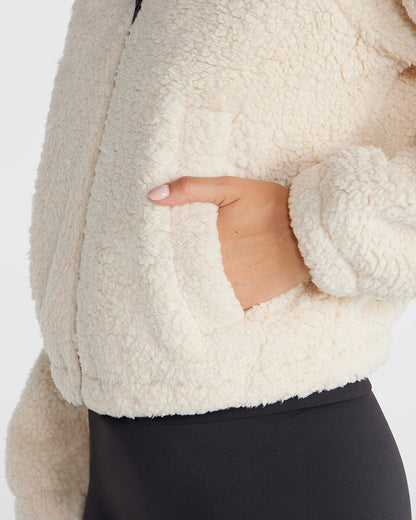 Women's Hi-Pile Fleece Jacket – Plush Teddy Style with Tall Collar – view 14