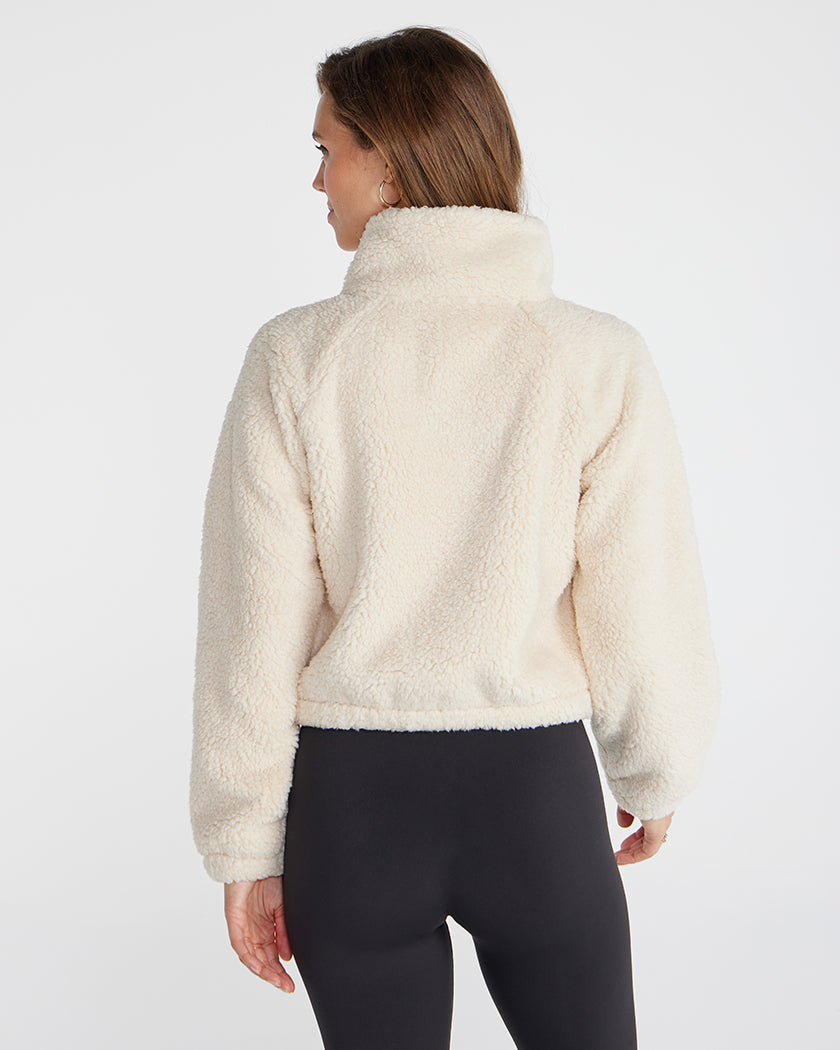 Women's Hi-Pile Fleece Jacket – Plush Teddy Style with Tall Collar – view 11