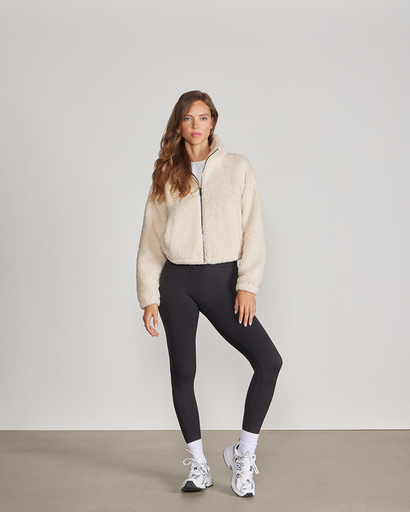 Women's Hi-Pile Fleece Jacket – Plush Teddy Style with Tall Collar – view 13