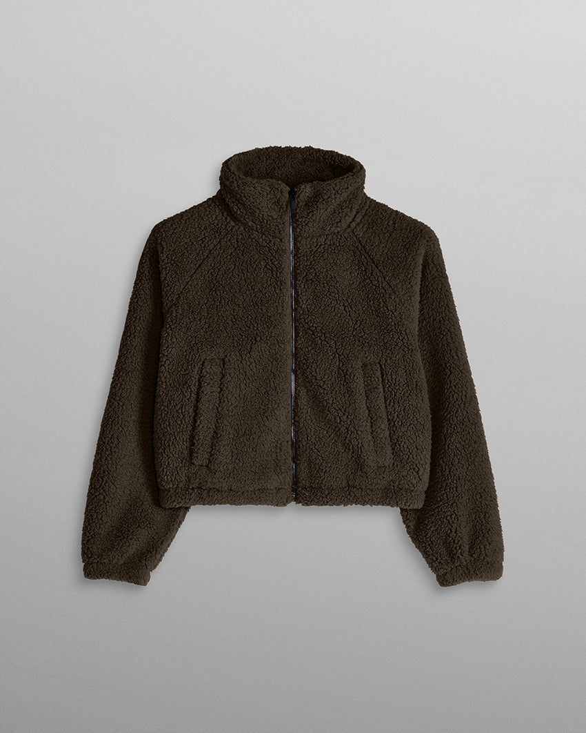 Women's Hi-Pile Fleece Jacket – Plush Teddy Style with Tall Collar – view 23