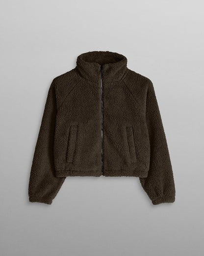 Women's Hi-Pile Fleece Jacket – Plush Teddy Style with Tall Collar – view 23