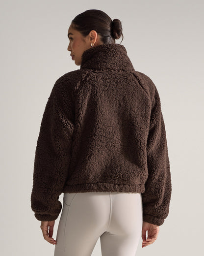 Women's Hi-Pile Fleece Jacket – Plush Teddy Style with Tall Collar – view 18