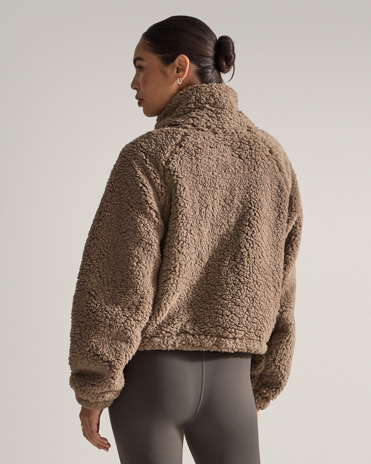 Women's Hi-Pile Fleece Jacket – Plush Teddy Style with Tall Collar – view 3