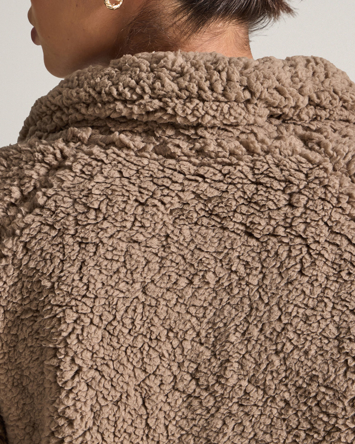 Women's Hi-Pile Fleece Jacket – Plush Teddy Style with Tall Collar – view 5