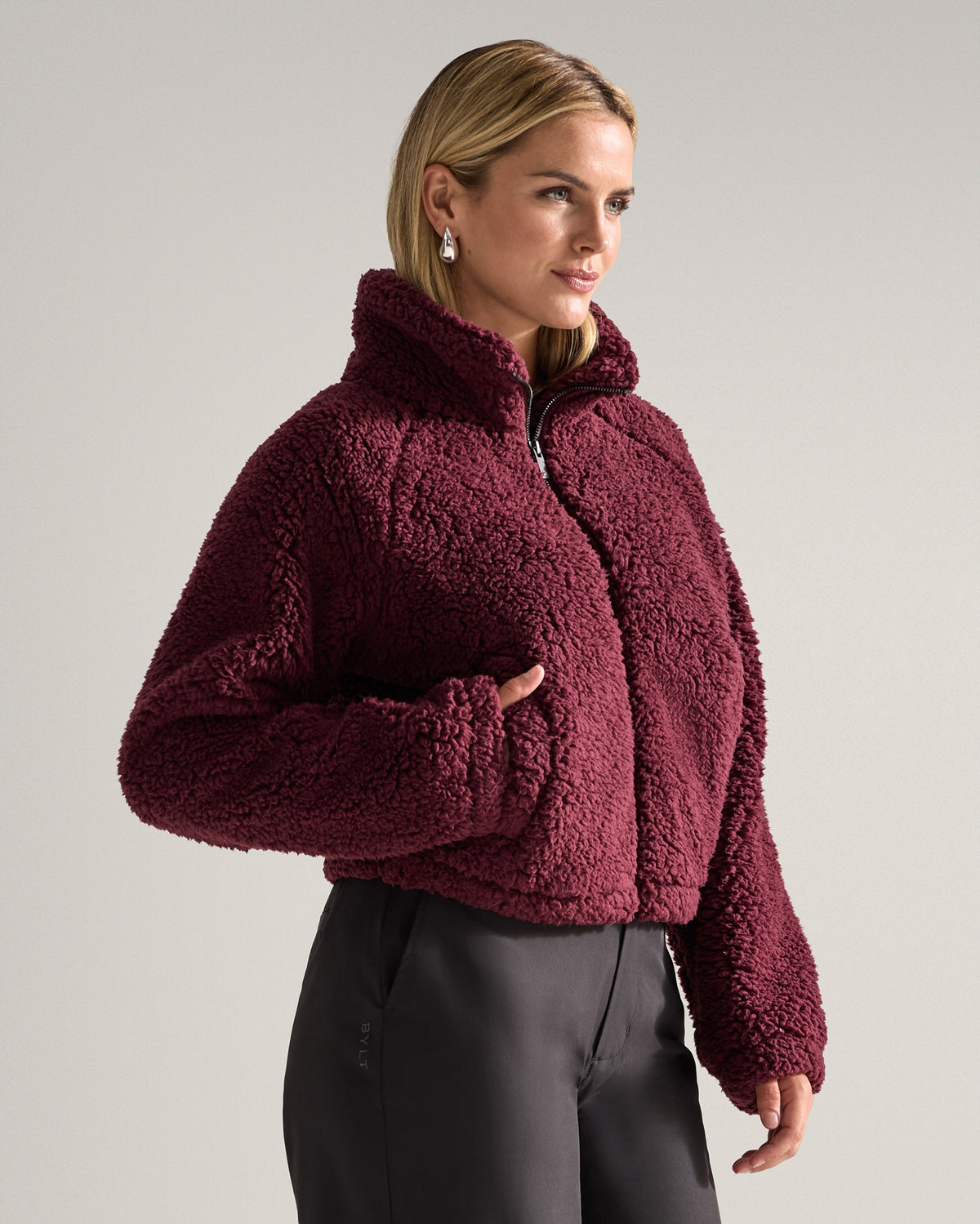 Women's Hi-Pile Fleece Jacket – Plush Teddy Style with Tall Collar – view 26
