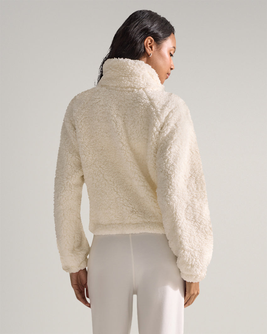 Women's Hi-Pile Fleece Jacket – Plush Teddy Style with Tall Collar – view 33