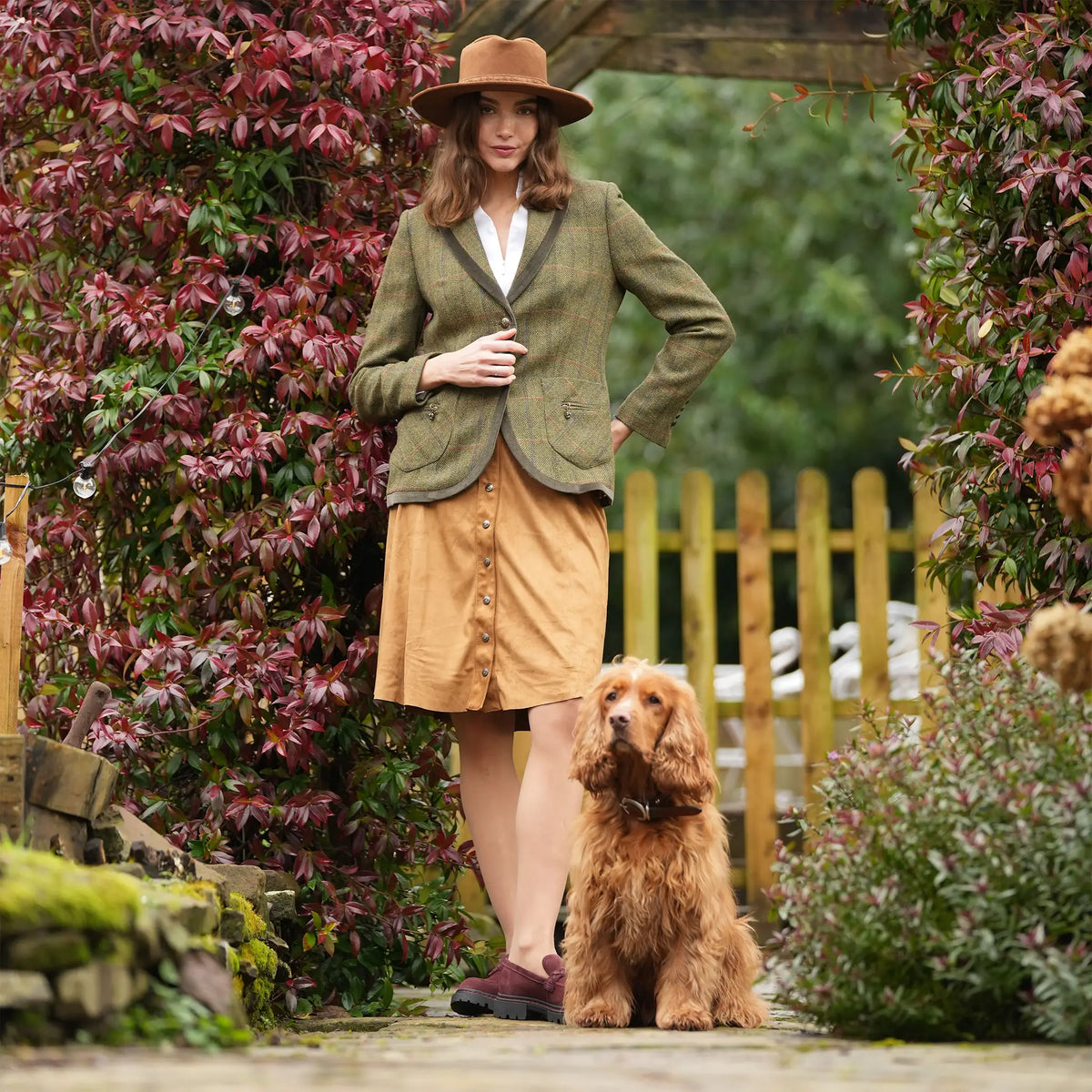 Women's Moss Green Tweed Jacket – Classic Tailored Fit – view 6