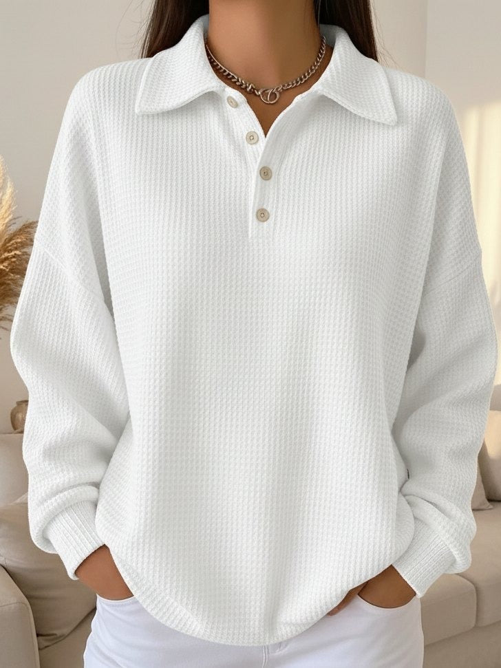 Livia - Textured Polo Sweater