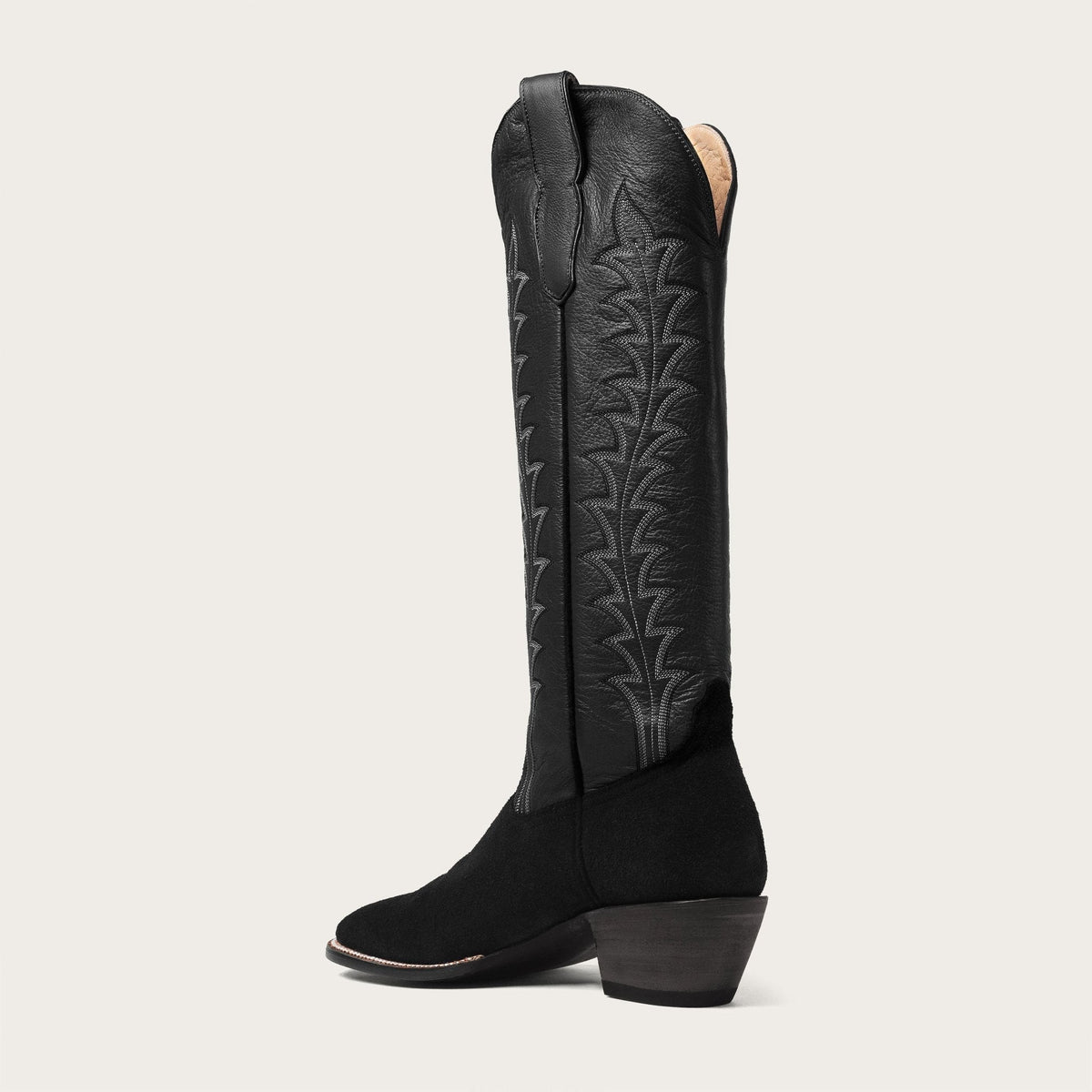 Women's Tall Black Western Boots – 16-Inch Calfskin & Suede Cowgirl Boots – view 6