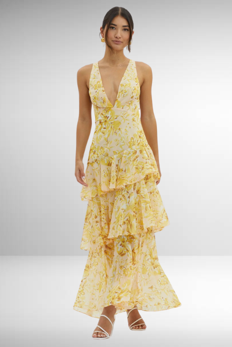 Isabella | Women's Chic Maxi Wedding Guest Dress with Slit