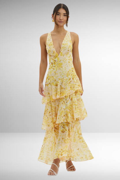 Isabella | Women's Chic Maxi Wedding Guest Dress with Slit