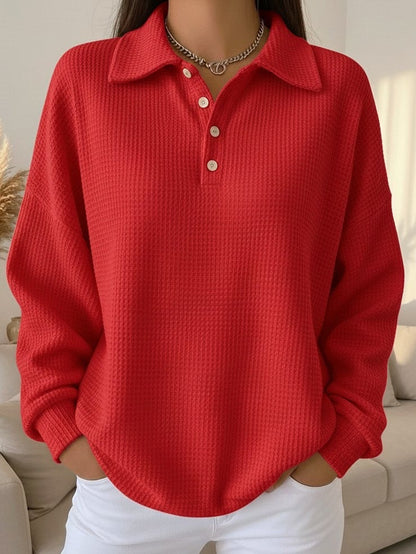 Livia - Textured Polo Sweater