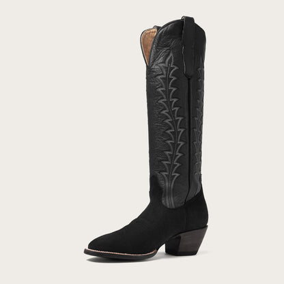 Women's Tall Black Western Boots – 16-Inch Calfskin & Suede Cowgirl Boots – view 7