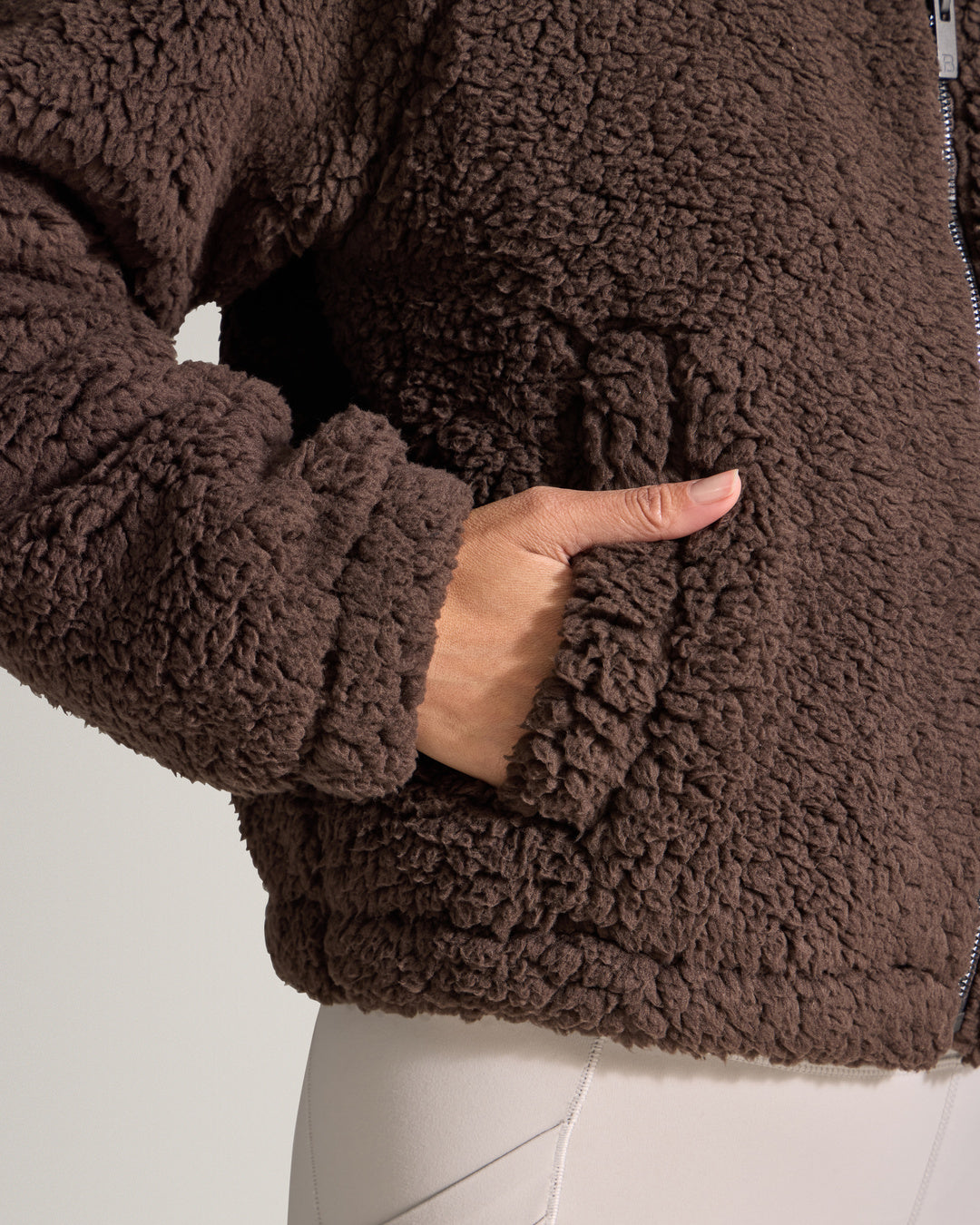 Women's Hi-Pile Fleece Jacket – Plush Teddy Style with Tall Collar – view 21