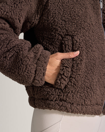 Women's Hi-Pile Fleece Jacket – Plush Teddy Style with Tall Collar – view 21
