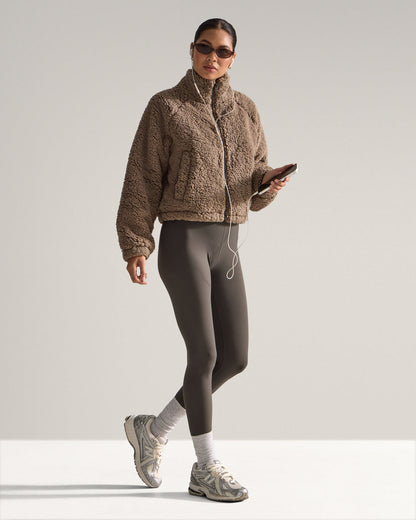 Women's Hi-Pile Fleece Jacket – Plush Teddy Style with Tall Collar – view 2