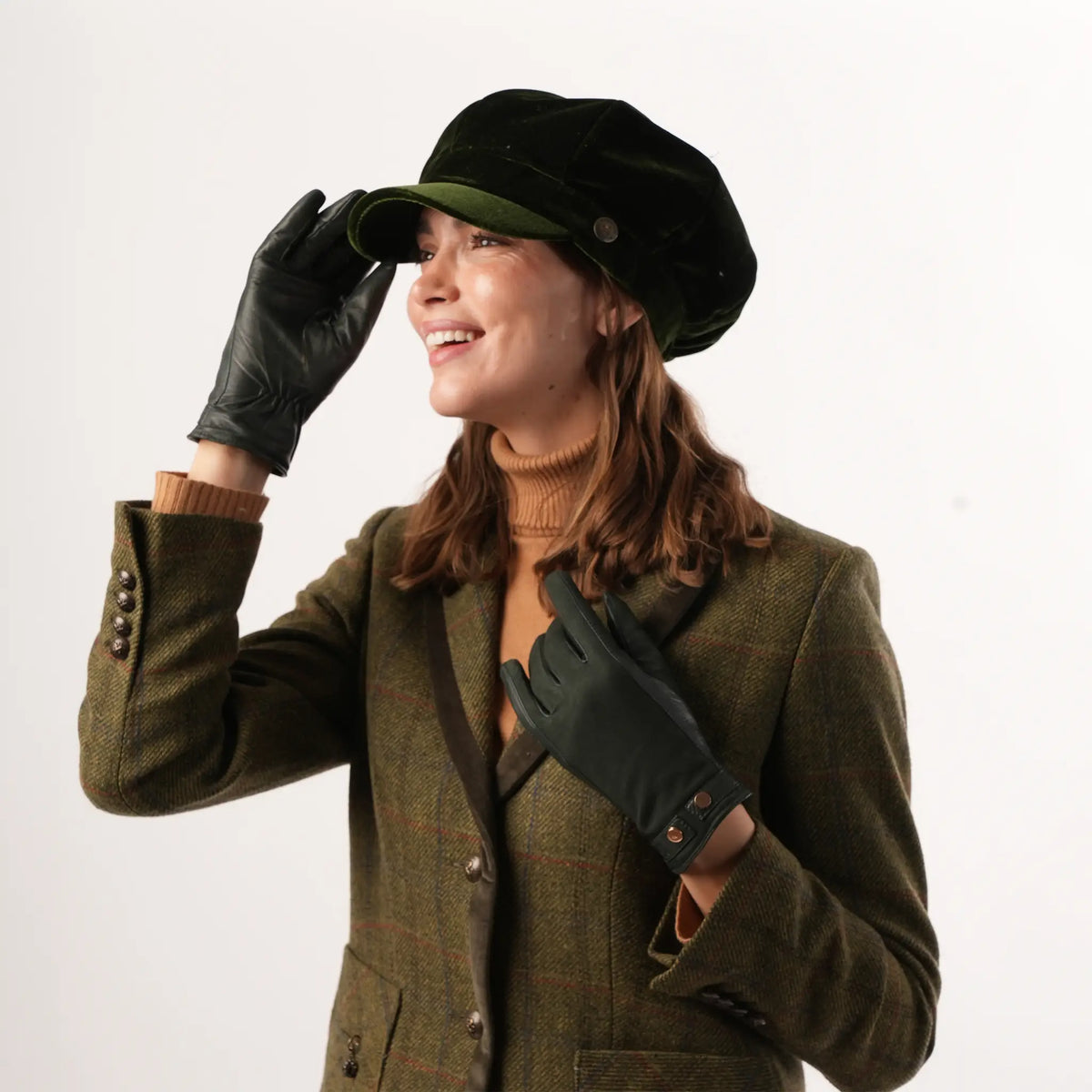 Women's Moss Green Tweed Jacket – Classic Tailored Fit – view 3