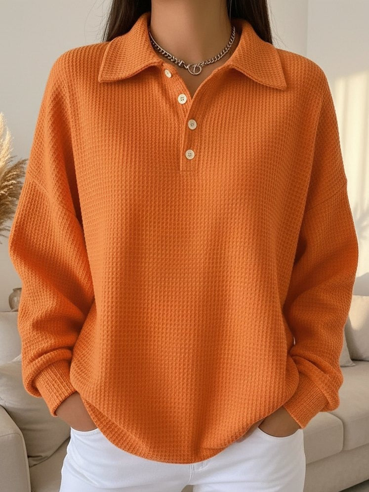 Livia - Textured Polo Sweater