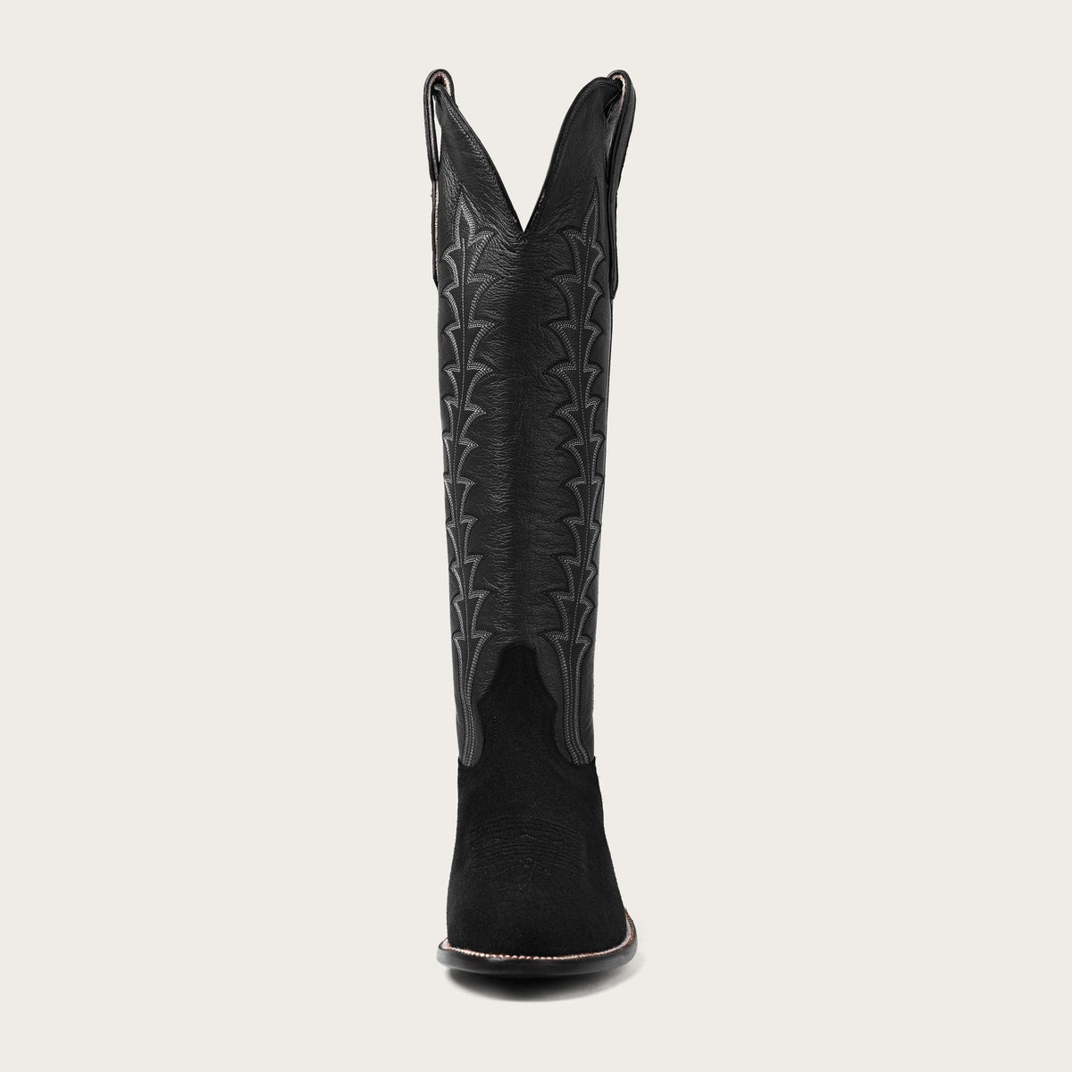 Women's Tall Black Western Boots – 16-Inch Calfskin & Suede Cowgirl Boots – view 8