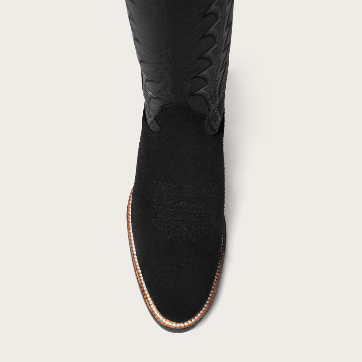 Women's Tall Black Western Boots – 16-Inch Calfskin & Suede Cowgirl Boots – view 9