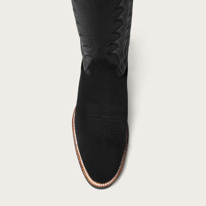 Women's Tall Black Western Boots – 16-Inch Calfskin & Suede Cowgirl Boots – view 9
