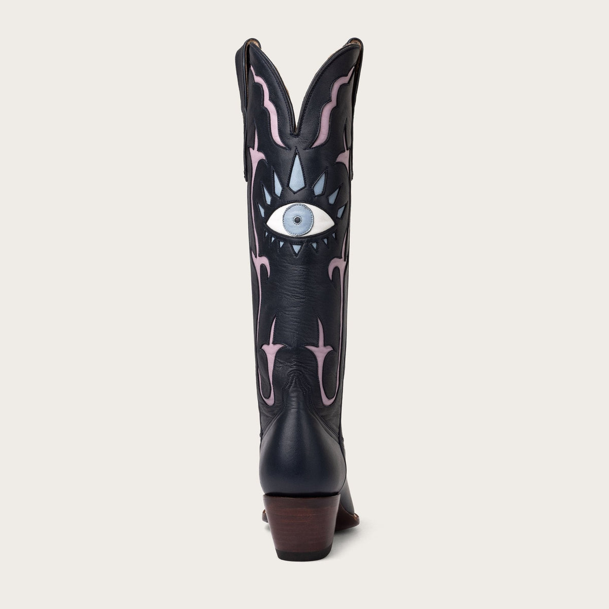Women's Navy Inlay Cowboy Boots – 15-Inch Hand-Cut Leather Western Boots – view 6