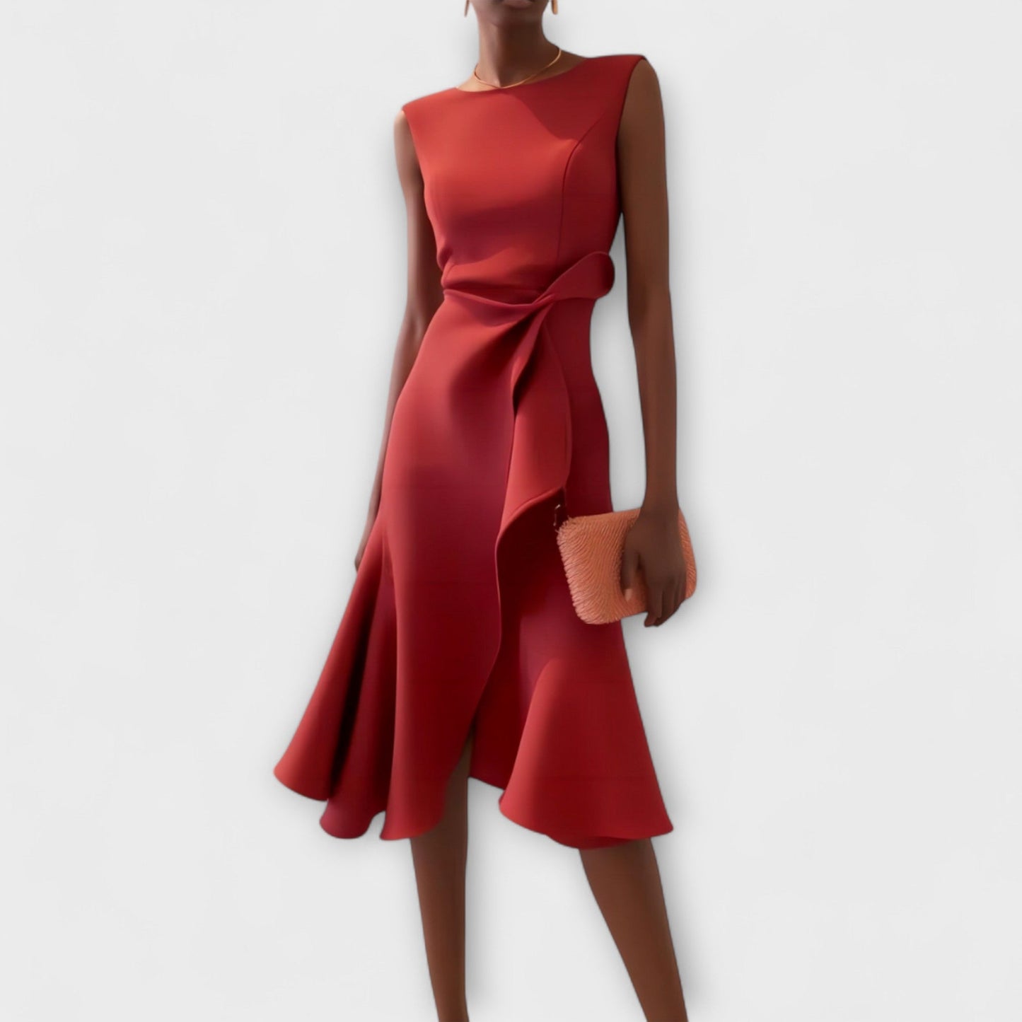 Cora | Women’s Stylish Midi Wedding Guest Dress with Flared Hem