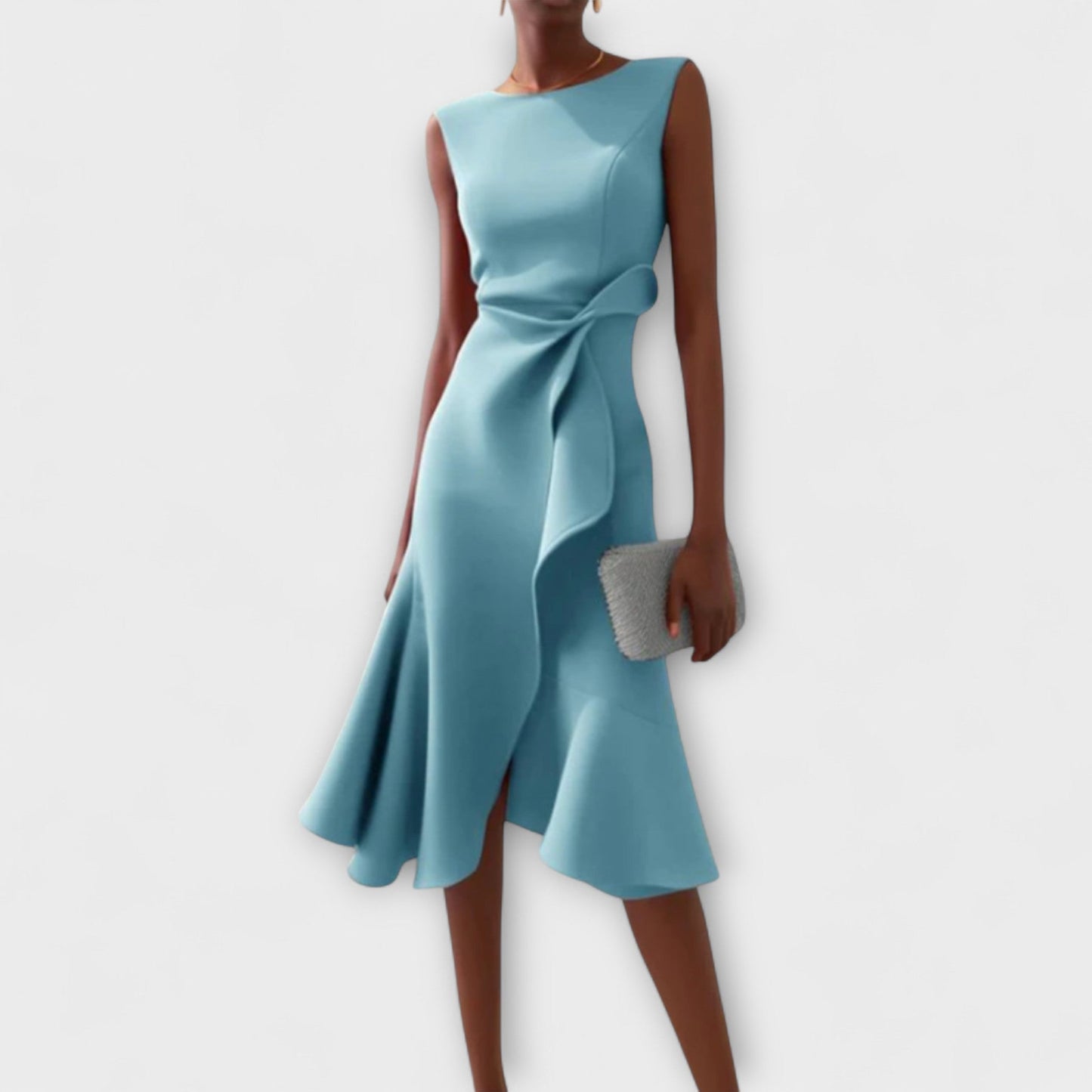 Cora | Women’s Stylish Midi Wedding Guest Dress with Flared Hem
