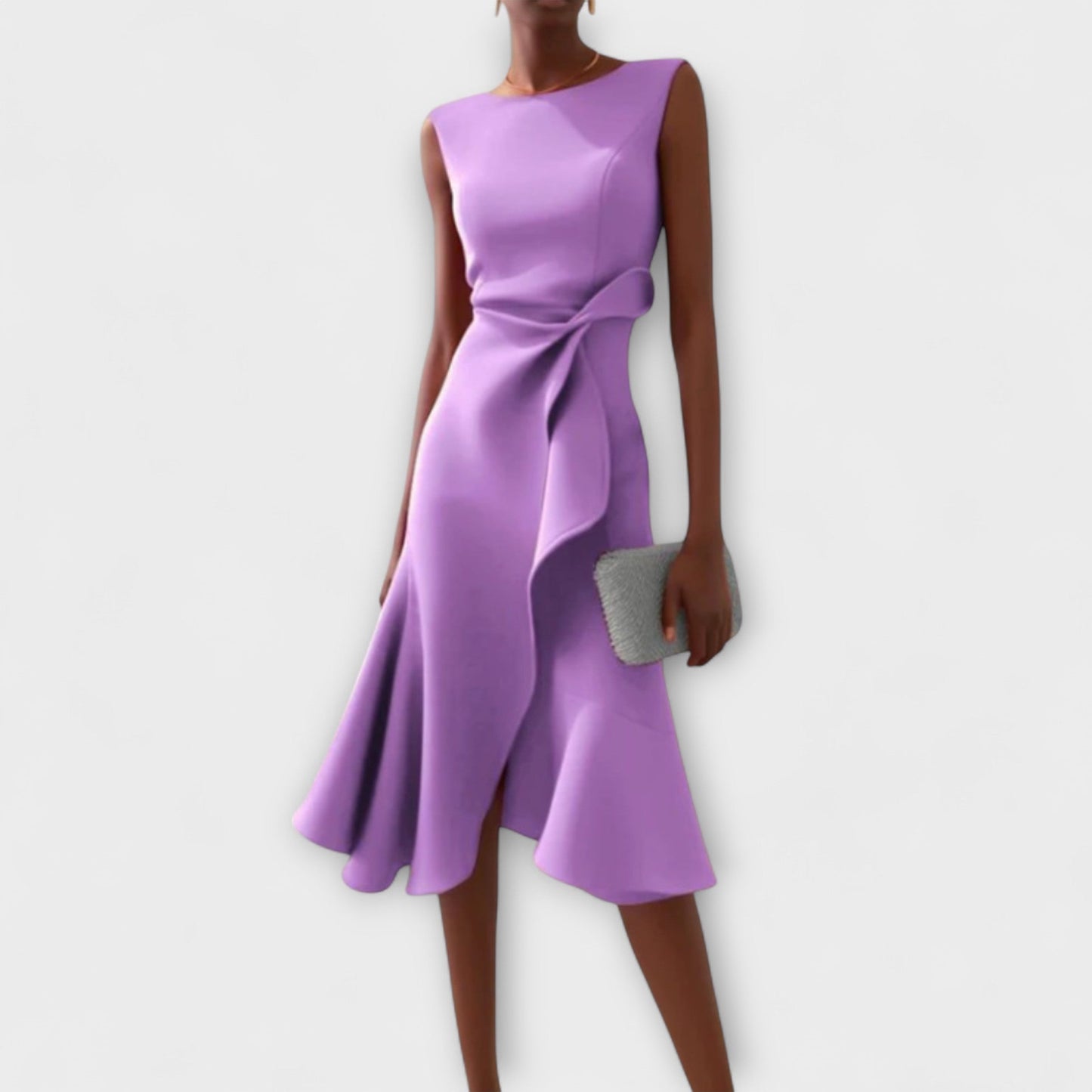Cora | Women’s Stylish Midi Wedding Guest Dress with Flared Hem