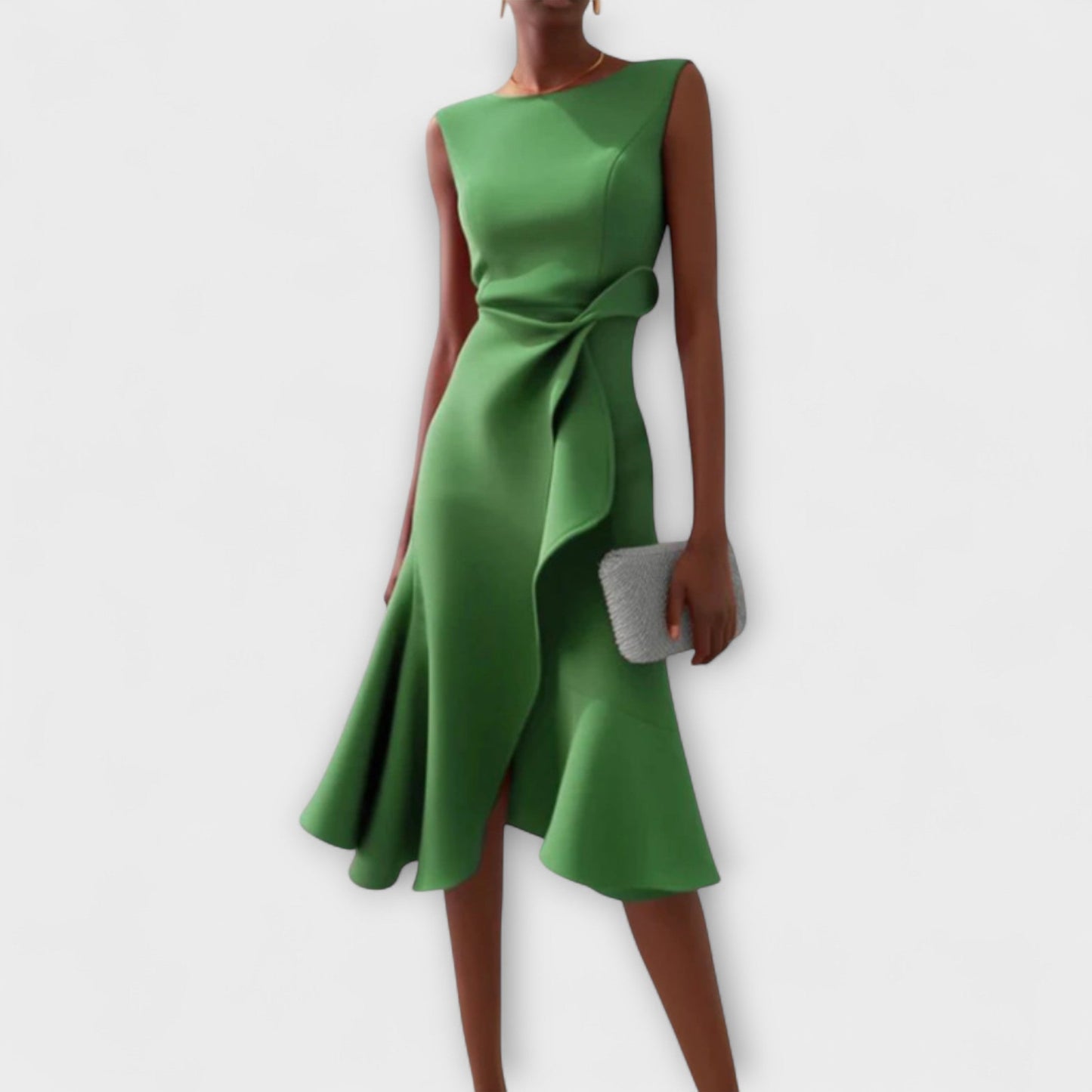 Cora | Women’s Stylish Midi Wedding Guest Dress with Flared Hem