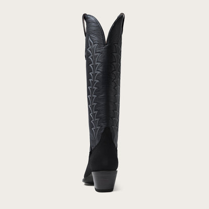 Women's Tall Black Western Boots – 16-Inch Calfskin & Suede Cowgirl Boots – view 5