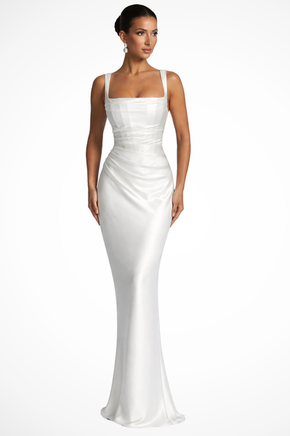 Alyssa | Women's Elegant Wedding Guest Dress with Draped Panel
