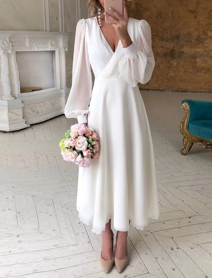 Claire | Women's Stylish Midi Wedding Guest Dress with V-Neckline