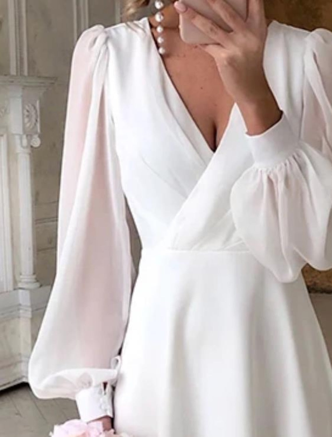 Claire | Women's Stylish Midi Wedding Guest Dress with V-Neckline