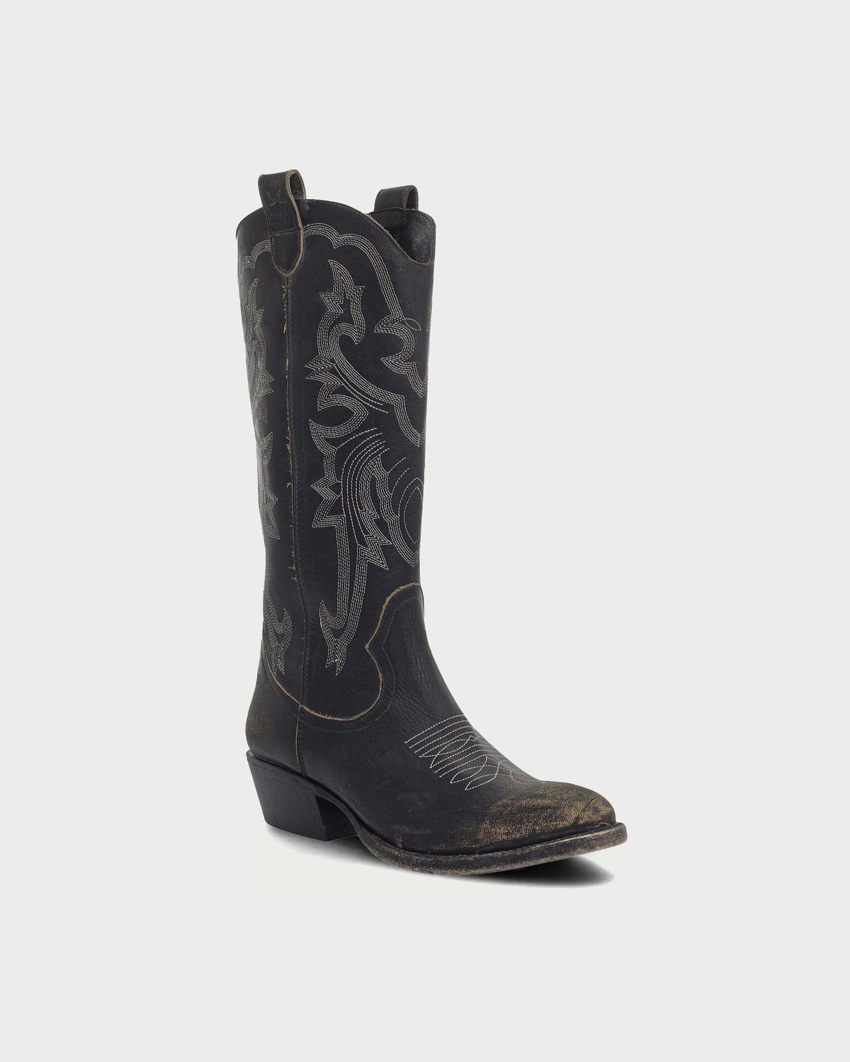 Women's High-Calf Black Western Boots – Handcrafted Full-Grain Leather – view 3