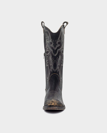 Women's High-Calf Black Western Boots – Handcrafted Full-Grain Leather – view 5