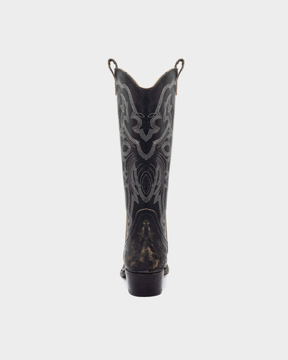 Women's High-Calf Black Western Boots – Handcrafted Full-Grain Leather – view 7