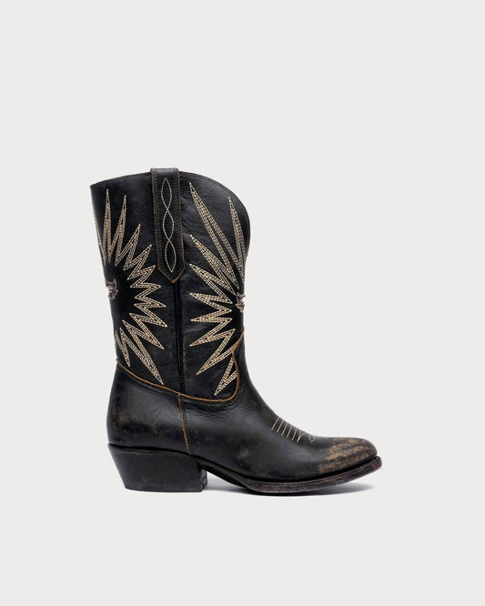 Women's Mid-Calf Western Ankle Boots – Handcrafted Full-Grain Leather