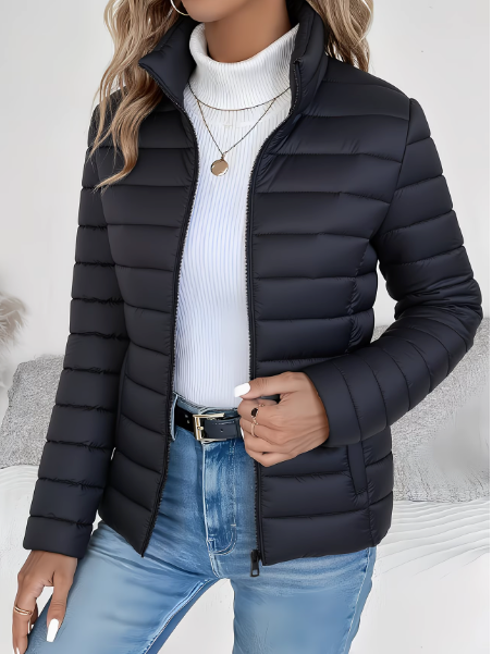 Women's Lightweight Quilted Jacket – Stand Collar Spring Jacket in 6 Colors – view 2