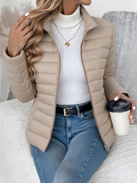 Women's Lightweight Quilted Jacket – Stand Collar Spring Jacket in 6 Colors – view 3