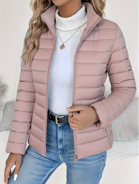 Women's Lightweight Quilted Jacket – Stand Collar Spring Jacket in 6 Colors – view 4