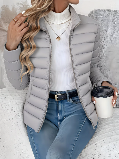 Women's Lightweight Quilted Jacket – Stand Collar Spring Jacket in 6 Colors – view 6