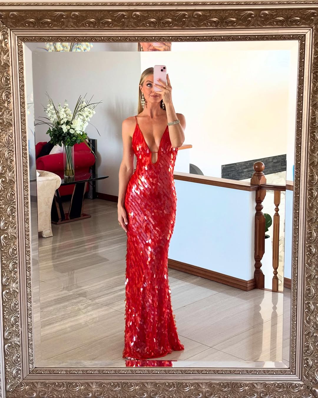 Lindsey | Women's Elegant Wedding Guest Dress with Sequin Detail