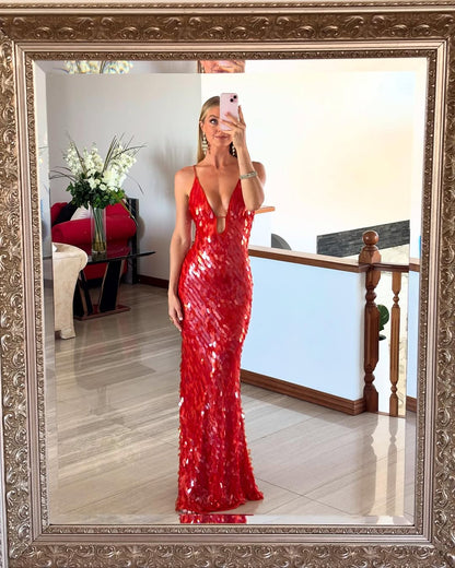 Lindsey | Women's Elegant Wedding Guest Dress with Sequin Detail